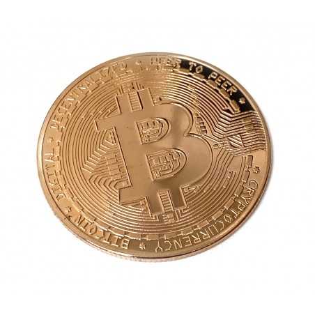 monedă fizică bitcoin cu protector acrilic rotund