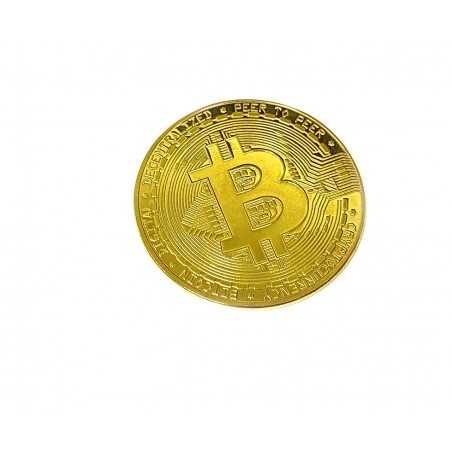 physical bitcoin coin with round acrylic protector