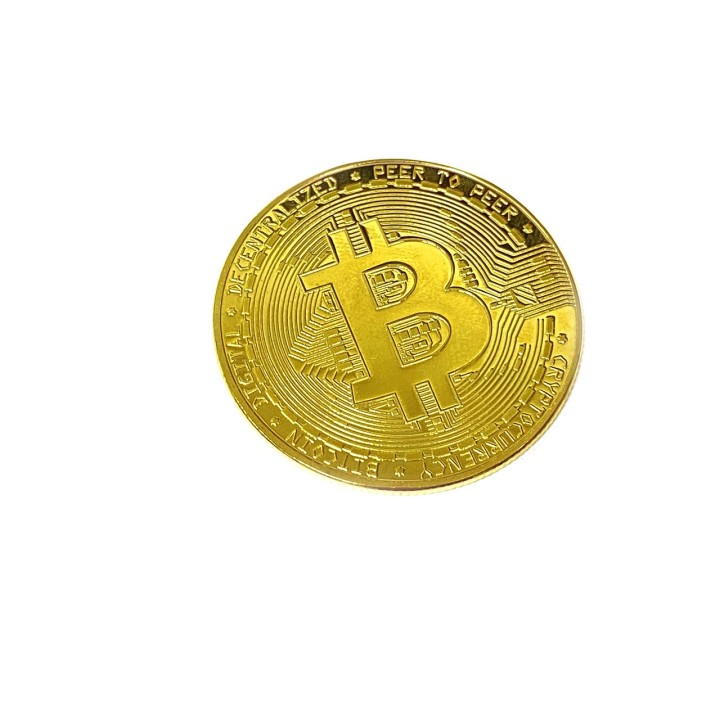 TUDETIC Bitcoin physical coin with acrylic round protector EFE597VAR