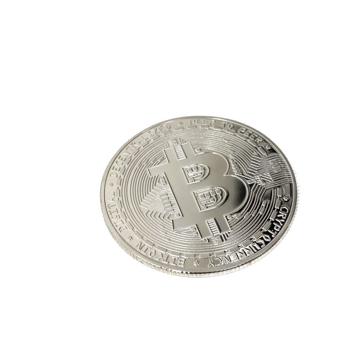 TUDETIC Moneda física de Bitcoin con protector acrílico redondo EFE597VAR