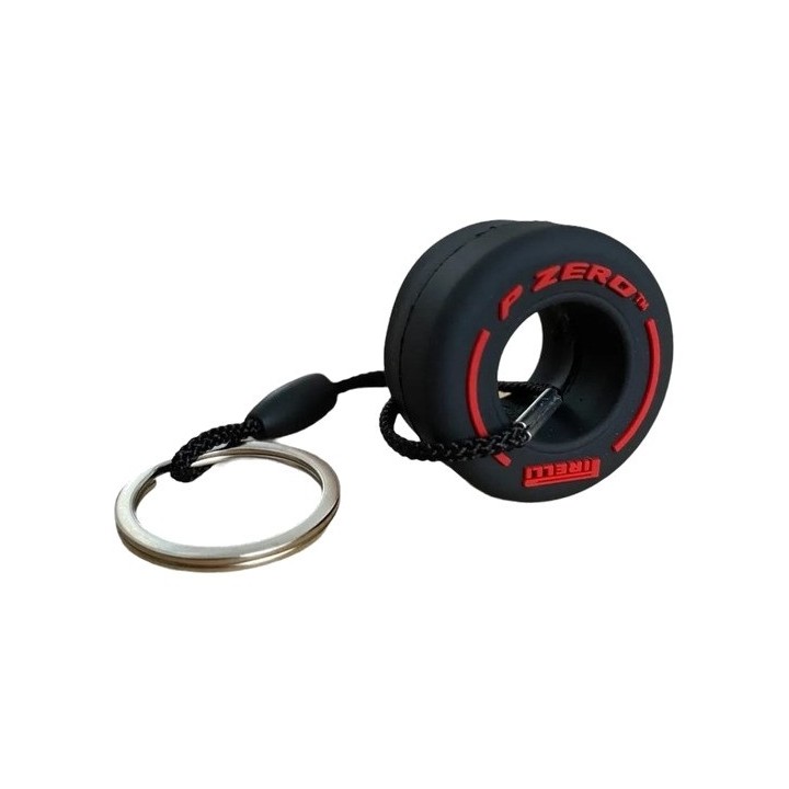 PIRELLI Llavero de neumático mini en goma F1 - Diseño elegante y compacto PZEROBVAR