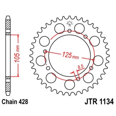 rear sproket 1134 steel 56 dientes