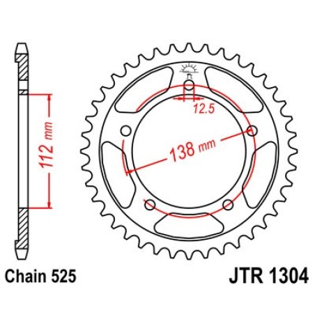 corona 1304 de zinc negro 41 dientes