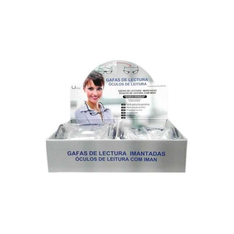 UMAY Prescription reading glasses with central magnet closure 07138