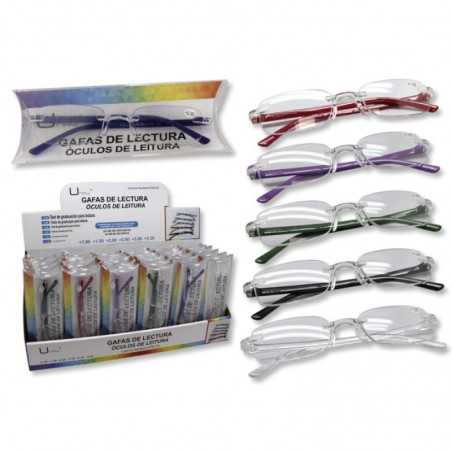 lesebrille mit farbigen bügeln d: +1+1 5+2+2 5+3+3 5 (36u)
