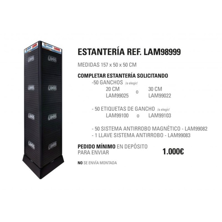 LAMPA Expositor giratorio 157X50X50 CM LAM98999