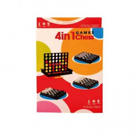 4 in 1 spiel (4 in einer reihe, schach, dame)  31x21x3 50