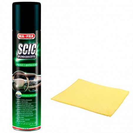 sanitizing dashboard cleaner with cloth scic green 600 ml