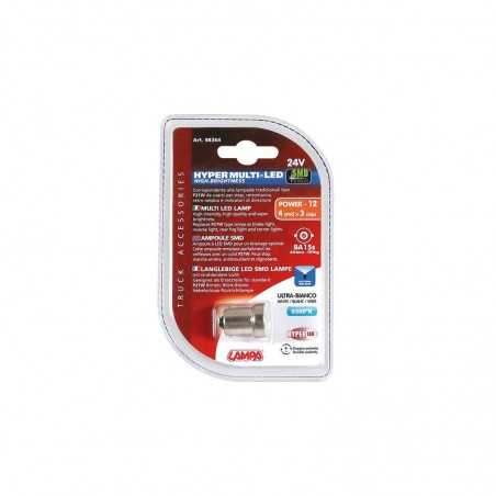 lampadina 3 chip p21w hyper led 24v 4smd ba15s lampa