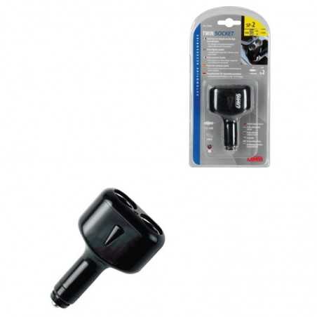 double prise allume-cigare avec éclairage led et double sortie 10a 12/24v