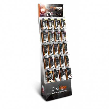 lampa opti-line inclined display with 25 15cm plastic hooks