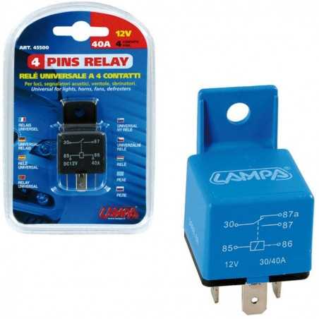 relæ universal 4 pins 12v 30/40a - lampa