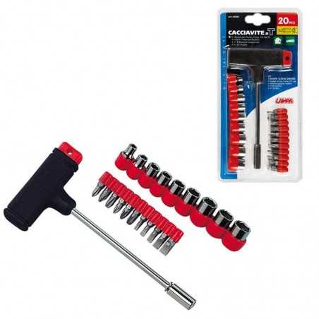 coffret de 20 douilles et embouts de tournevis interchangeables