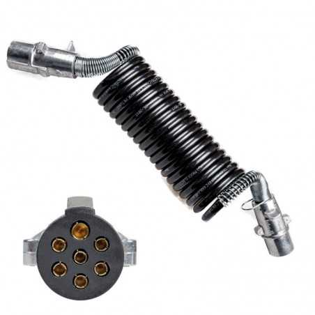 electrical cable with 7-pole metal trailer plug type n 5.5 m