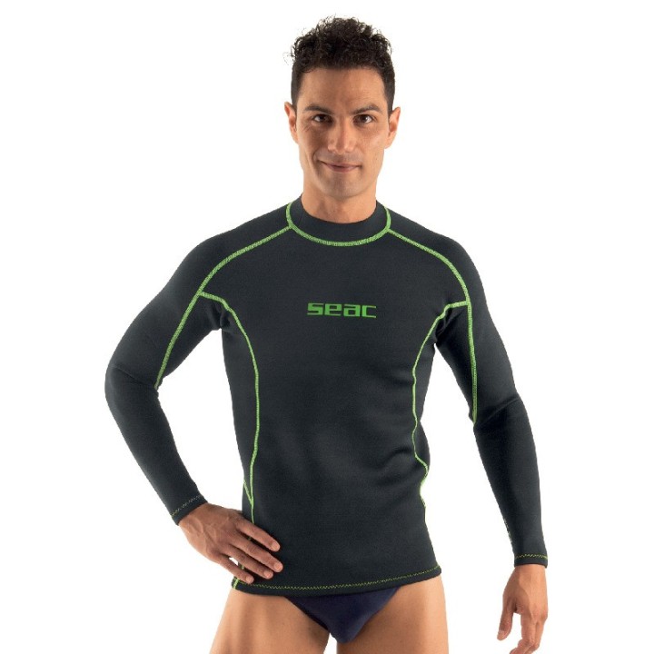 SEAC SUB Camiseta Térmica Hombre de Neopreno Manga Larga FIT 2 MM - Ideal para Deportes Acuáticos 0110010VAR