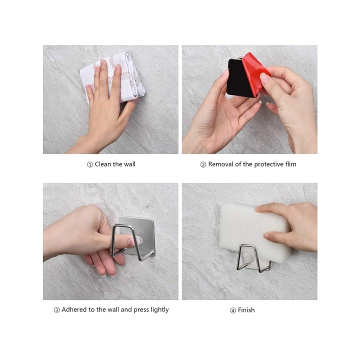 TUDETIC Universal self-adhesive sponge hanger bracket 2 units COLGBVAR