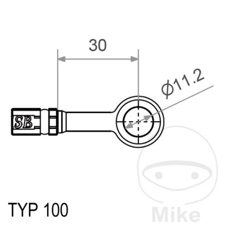 banjo pro brzdovou hadičku hd  typ100 11.2 mm 0
