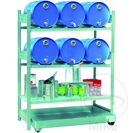 ράφι με δίσκο συλλογής για βαρέλια 6 x 60 l