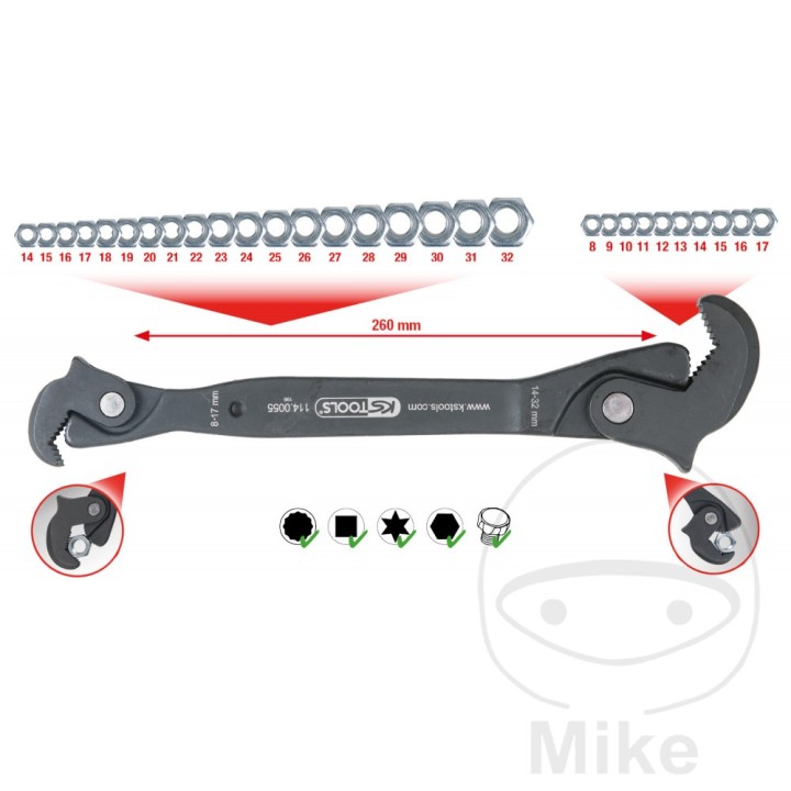 KS TOOLS multifunctionele sleutel 8-32 MM 604.01.28
