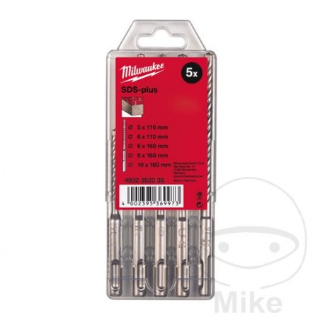 percussion drill bit set sds plus (5 u)