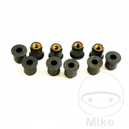 set 10 gumijastih matic m6x1.00 15 mm