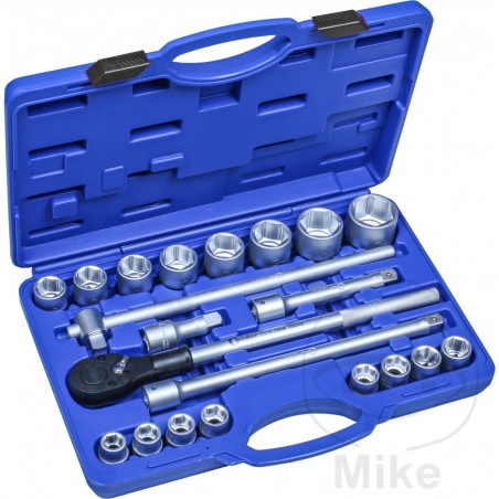 set van 21 dopsleutels 3/4 19-50 mm