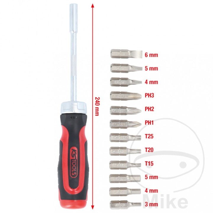 KS TOOLS Destornillador 12 en 1 DE TRINQUETE 632.02.34