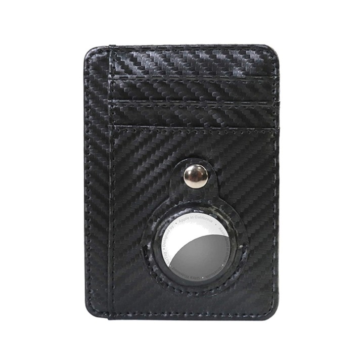 TUDETIC Cartera tarjetero con soporte AirTag - Mantén tus objetos de valor seguros y localizados TUD-WAT-NEGRVAR