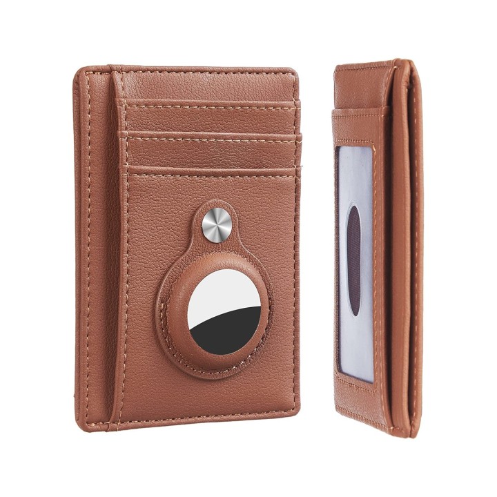 TUDETIC Cartera tarjetero con soporte AirTag - Mantén tus objetos de valor seguros y localizados TUD-WAT-NEGRVAR