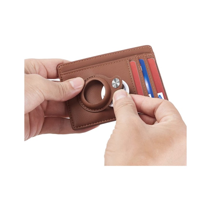 TUDETIC Cartera tarjetero con soporte AirTag - Mantén tus objetos de valor seguros y localizados TUD-WAT-NEGRVAR