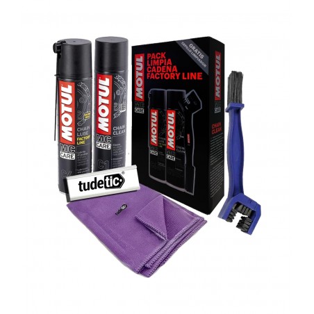 kit de limpeza e lubrificação de corrente para motocicletas motul racing road c1 c4 400ml + escova de limpeza + pano de microfibra 30x40cm | conjunto de manutenção e cuidados para motocicletas