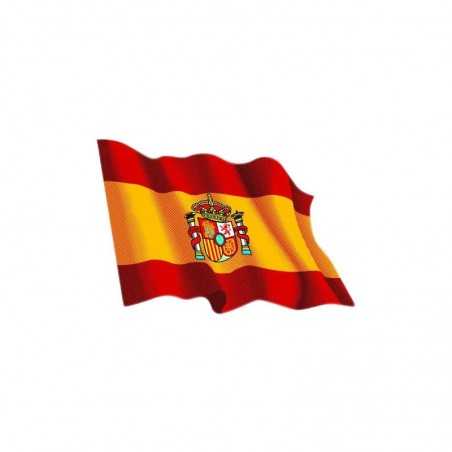 aufkleber mit wehender spanischer flagge  6x8 cm