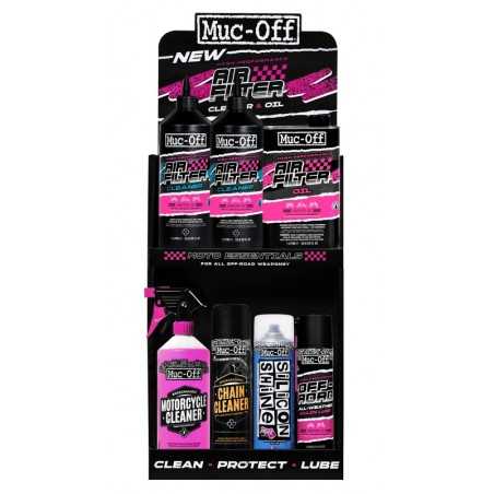 exhibitor for motorcycle cleaning products