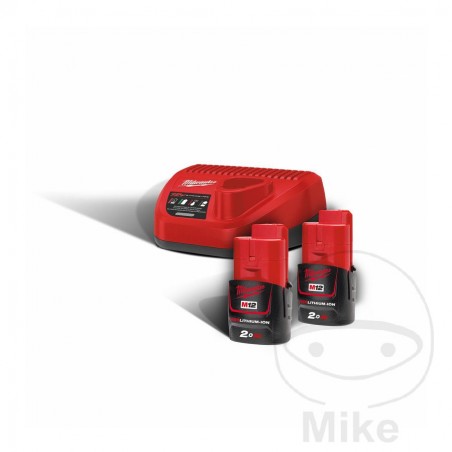 batterie-starterset + 2 batterien 12v 2x 2.0ah