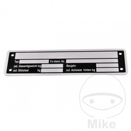 tysk identifieringsskylt för släp 148 x 38 mm