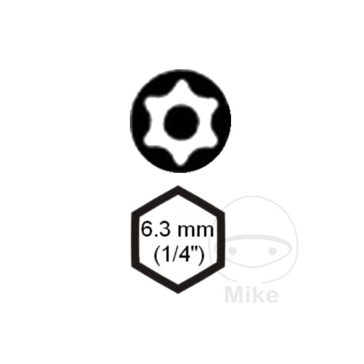 CONDOR Punta de destornillador torx con agujero T40 25 MM 1/4 6.3 632.48.42