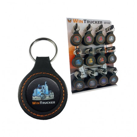 truck type leather keychain kenworth