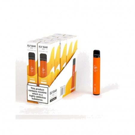 vape elfbar saveur mangue 600 bouffées 20 mg 10u