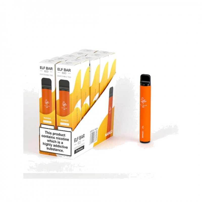 VARIOS Elfbar peach flavor 600 puffs vape 20 MG 10U (10UD) 07283
