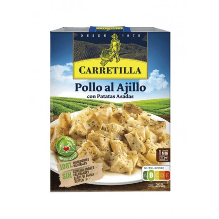 prato de frango com alho e batatas assadas