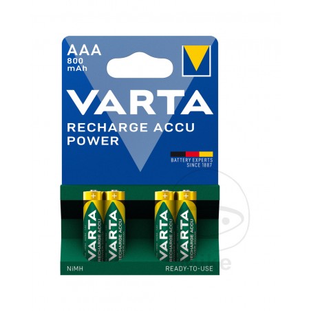 pack 4 piles recarregables petites a punt per utilitzar aaa power