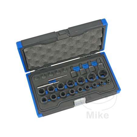 σετ 27 ειδικών κλειδιών υποδοχής 1/4+3/8+1/2 6-27 mm