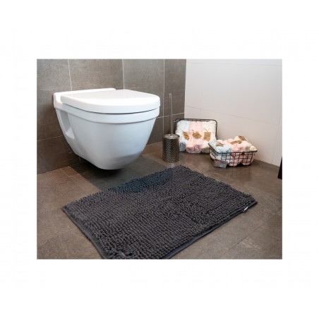 TUDETIC Alfombra de Microfibra Gris para Baño, Hogar - Tamaño 50x70 cm, Suave y Absorbente, Antideslizante, suave, gruesa 843125