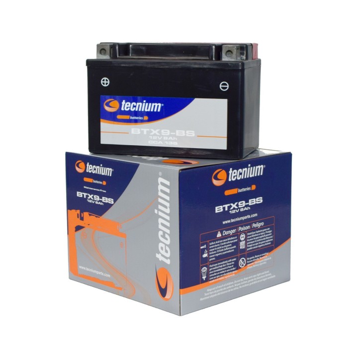 TECNIUM YTX9-BS/BTX9-BS Motorcycle Battery | No Maintenance High capacity