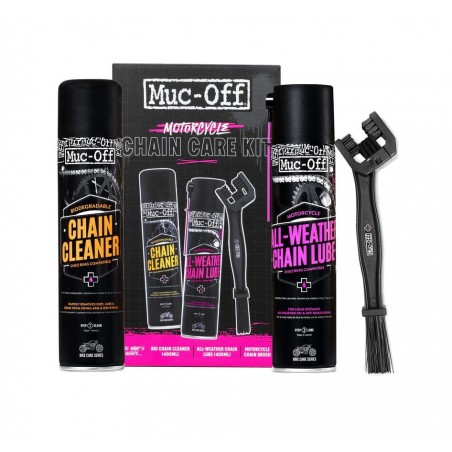motorcycle chain maintenance kit with cleaner, grease and brush