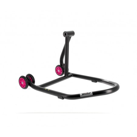 rechte einarmige staffelei mit rosa rädern mono-stand home track