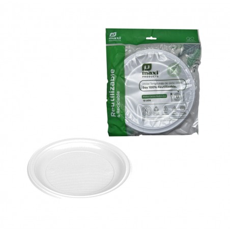 prato plástico reciclável 22cm (10 uds)