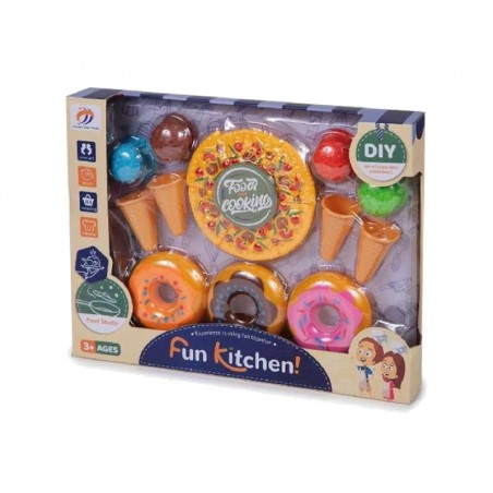 legetøjskøkken med is og donuts 26,50x35x4,50cm