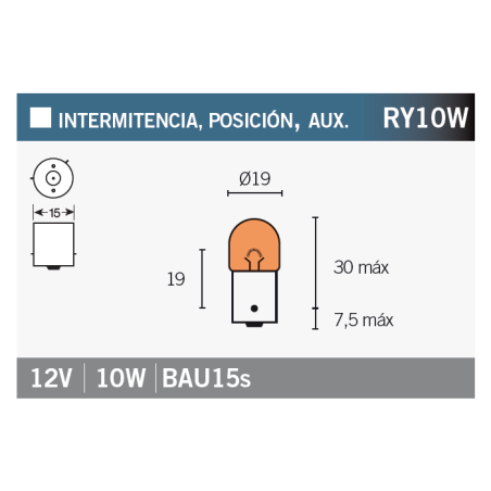 izzó osram 5009 ry10w, narancssárga
