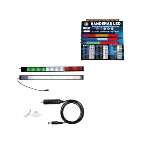 bandeira de veículo led 12/24v 450x32x11mm
